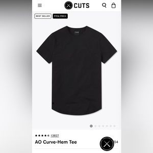 AO Curve-Hem Tee - Large- NEW WITH TAGS - new worn- best seller! Black